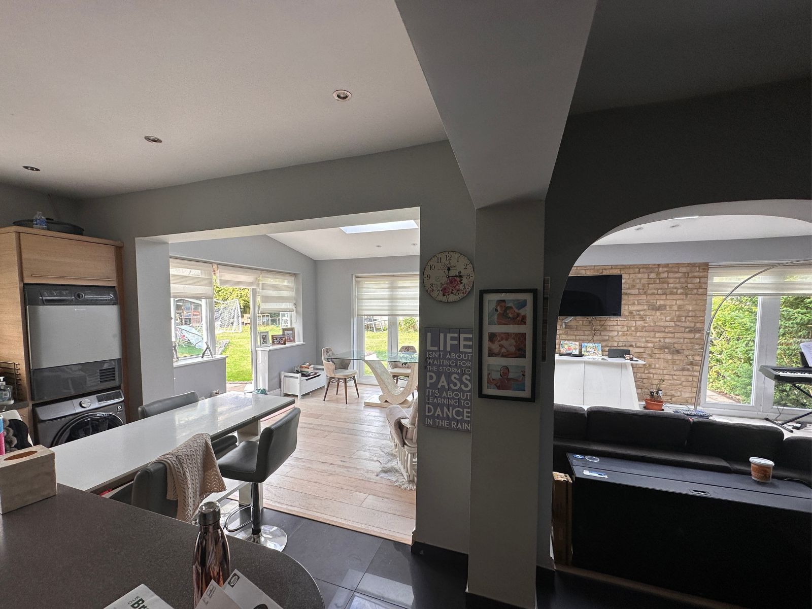 The open plan kitchen and living space of a West Wickham host home